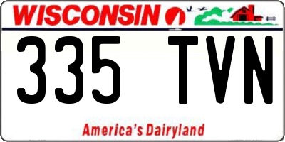 WI license plate 335TVN