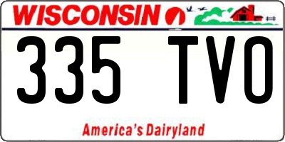 WI license plate 335TVO