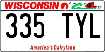 WI license plate 335TYL