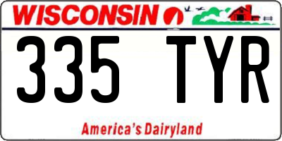 WI license plate 335TYR
