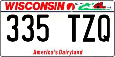 WI license plate 335TZQ