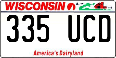 WI license plate 335UCD