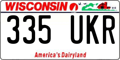 WI license plate 335UKR