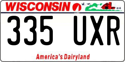 WI license plate 335UXR