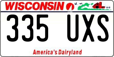 WI license plate 335UXS