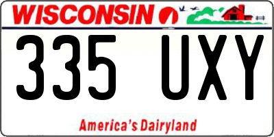 WI license plate 335UXY