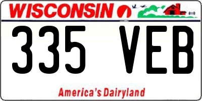 WI license plate 335VEB