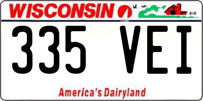 WI license plate 335VEI