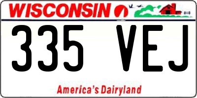 WI license plate 335VEJ