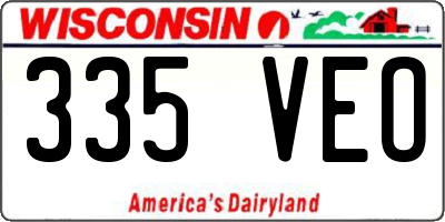 WI license plate 335VEO