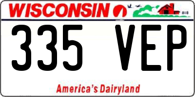 WI license plate 335VEP
