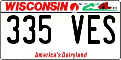 WI license plate 335VES