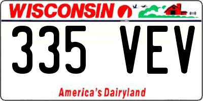 WI license plate 335VEV