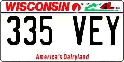 WI license plate 335VEY