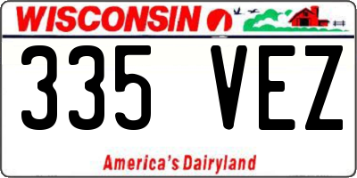 WI license plate 335VEZ