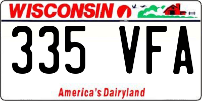 WI license plate 335VFA