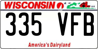 WI license plate 335VFB