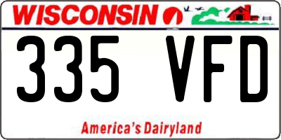 WI license plate 335VFD