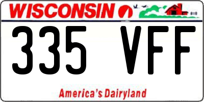 WI license plate 335VFF