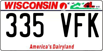 WI license plate 335VFK