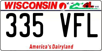 WI license plate 335VFL