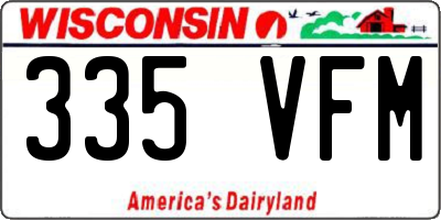 WI license plate 335VFM