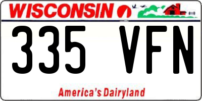 WI license plate 335VFN