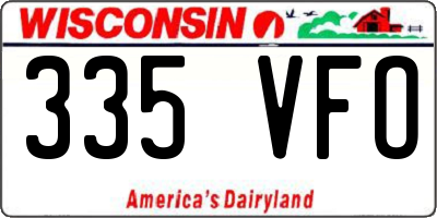 WI license plate 335VFO