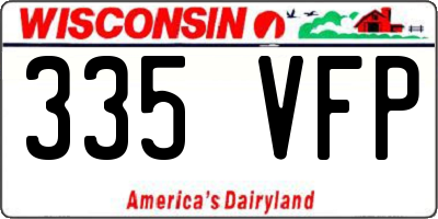 WI license plate 335VFP