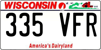 WI license plate 335VFR