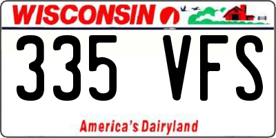 WI license plate 335VFS