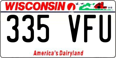 WI license plate 335VFU