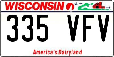 WI license plate 335VFV
