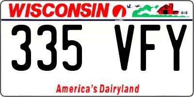 WI license plate 335VFY