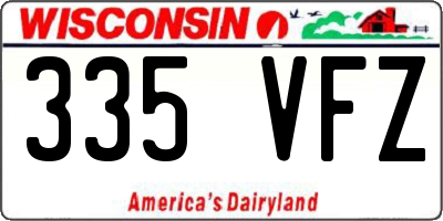 WI license plate 335VFZ