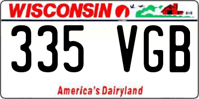 WI license plate 335VGB