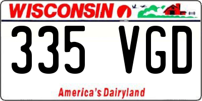 WI license plate 335VGD