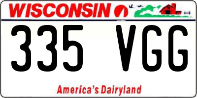 WI license plate 335VGG