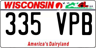 WI license plate 335VPB