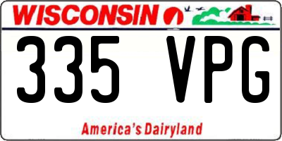WI license plate 335VPG