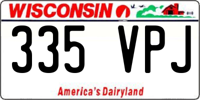 WI license plate 335VPJ