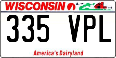 WI license plate 335VPL