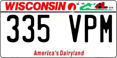 WI license plate 335VPM