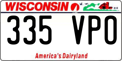 WI license plate 335VPO
