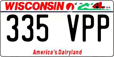 WI license plate 335VPP