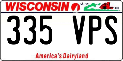 WI license plate 335VPS