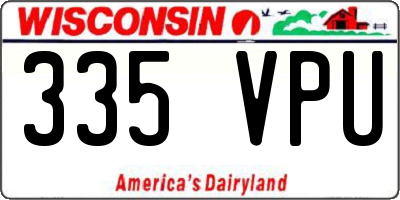 WI license plate 335VPU