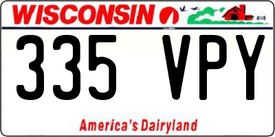 WI license plate 335VPY