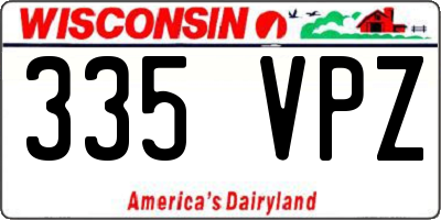 WI license plate 335VPZ