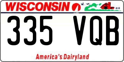 WI license plate 335VQB